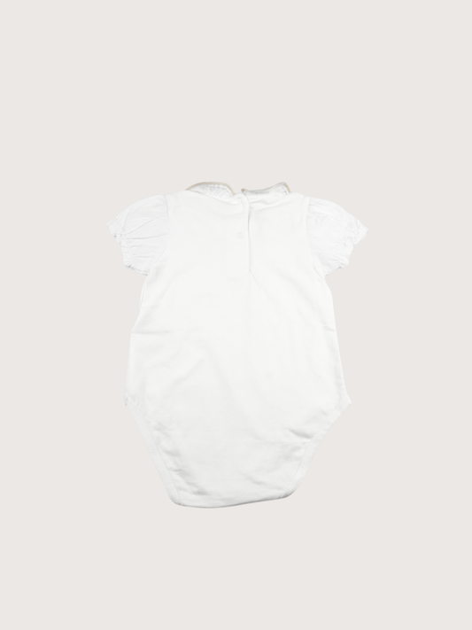 Chicco | White Romper with Ruffle Collar