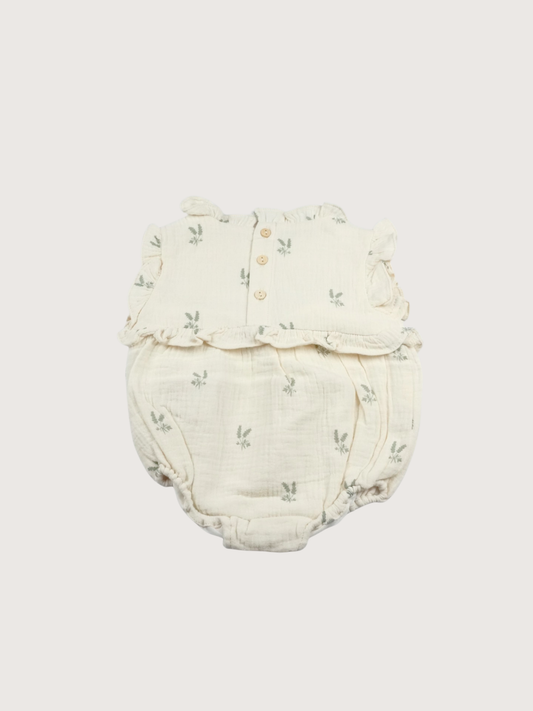 Minhon | Floral romper with ruffles