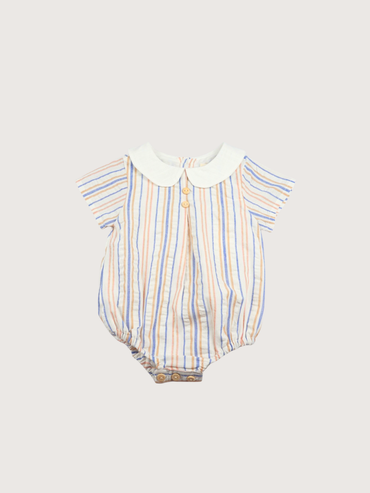 Dadati | Soft Stripes & Buttons Romper