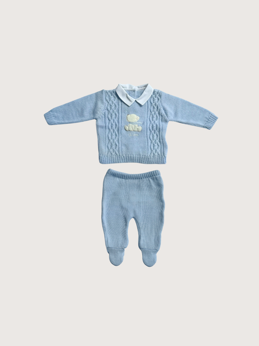 Chicco | Classic blue knitted set