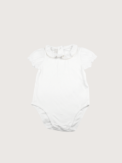 Chicco | White Romper with Ruffle Collar