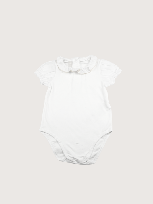 Chicco | White Romper with Ruffle Collar