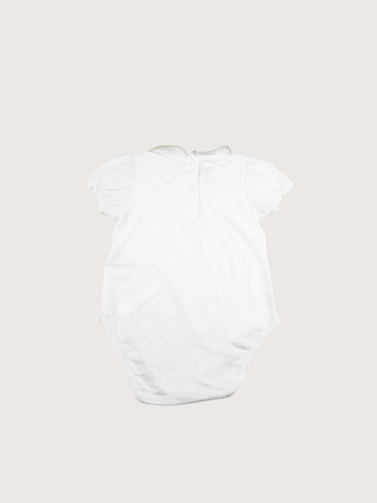 Chicco | White Romper with Ruffle Collar