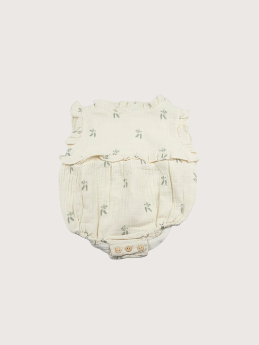 Minhon | Floral romper with ruffles