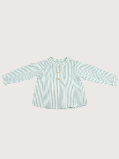 Dadati | Katoenen Blauw Gestreepte Blouse