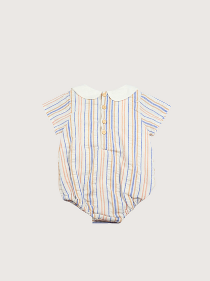 Dadati | Soft Stripes &amp; Buttons Romper